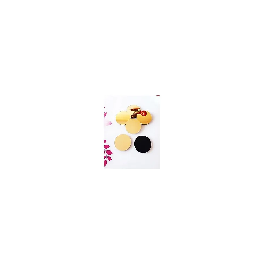 HYL Tarzı Gold Pleksi Bardak Altlığı 6'lı Set 8cm
