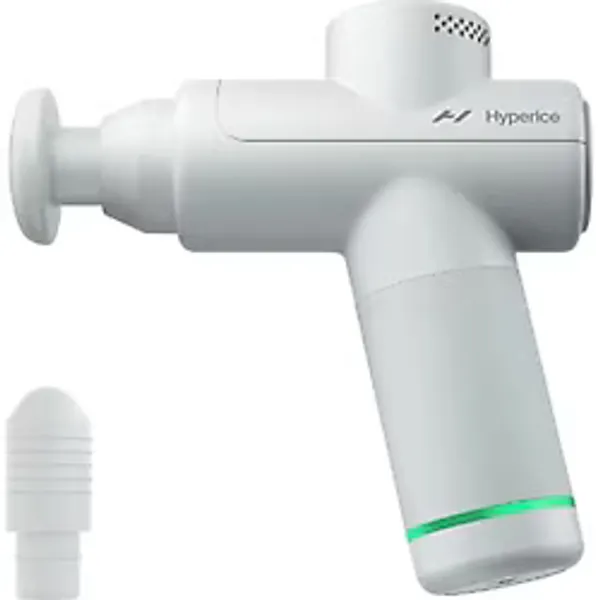 Hyperice Hypervolt Go 2 - Arktik Gri - Sessiz Kayma Teknolojisine Sahip - Elde Taşınabilir Perküsyon Masaj Tabancası - 3 Hız, 2 Değiştirilebilir Başlık