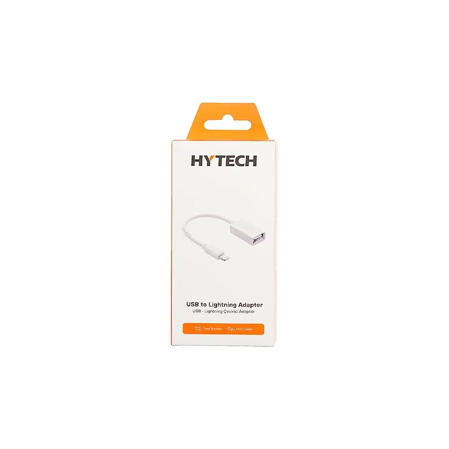 Hytech HY-XO48 Beyaz USB F to Lightning 10cm kablolu OTG Çevirici