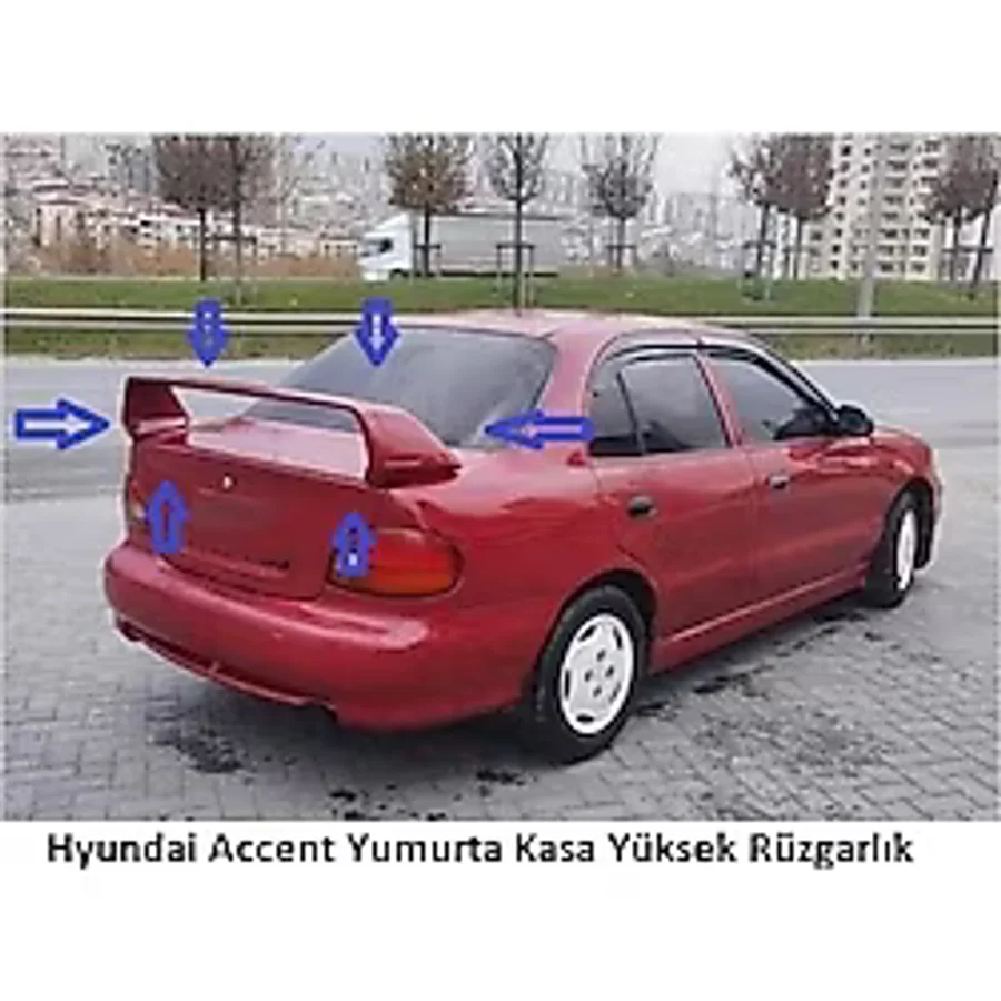 Hyundai Accent Yumurta Kasa Yüksek Rüzgarlık Boyasız Siyah