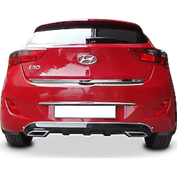 Hyundai İ30 Uyumlu (2011-2016) Egzoz Görünümlü Arka Tampon Eki - Difüzör (Plastik)