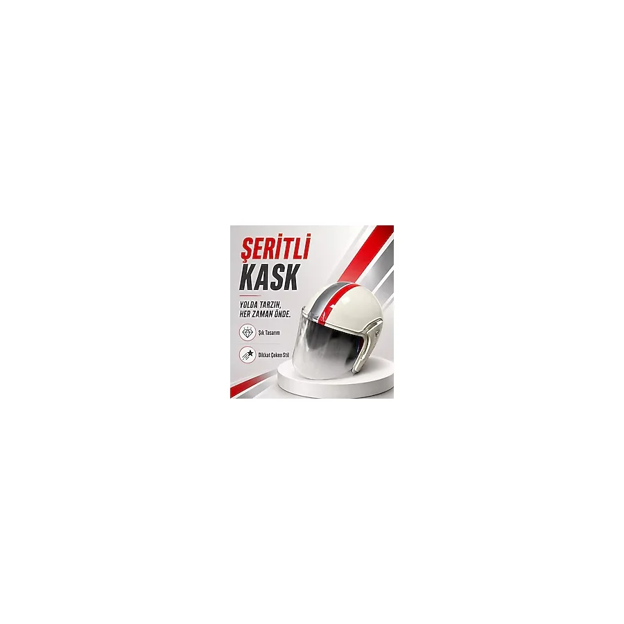 HZN MOTOR Beyaz Yarım Kask Motosiklet Kaskı Scooter Motor Bisiklet Kaskı Açık Model