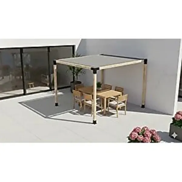 İ-Ahşap Iahşap Pergola Ahşap Direkler 4 Adet - Gölgelikli - Pergola Braket Seti Ebat-3.6 X 3.6 Metre (yükseklik 250 Cm) Çok Renkli