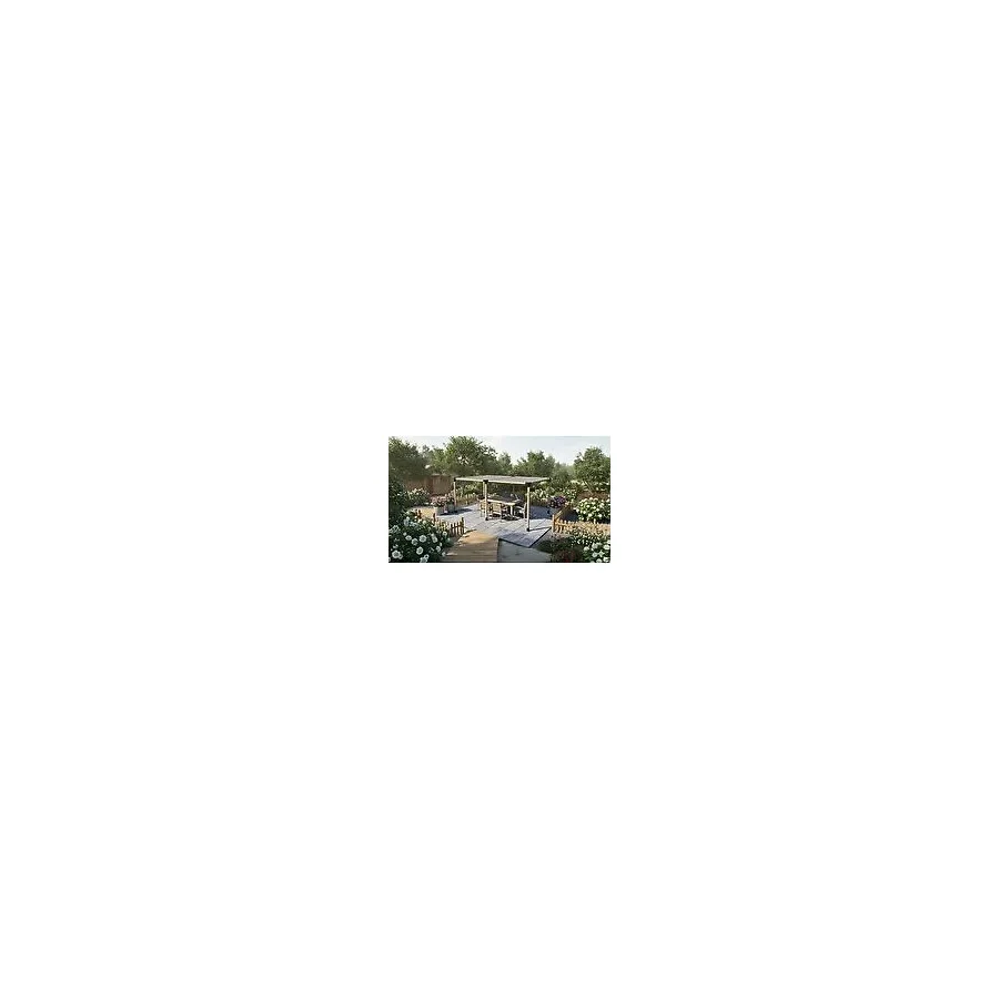 İ-Ahşap Iahşap Pergola Braket Seti 6 Ana Direkli Gölgelikli Pergola Braket Seti Ebat-3.6 X 4.8 Metre (yükseklik 250 Cm) Çok Renkli