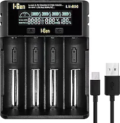I-Gen LII-800 4'lü Akıllı Li-Ion ve Ni-Mh Pil Şarj Aleti