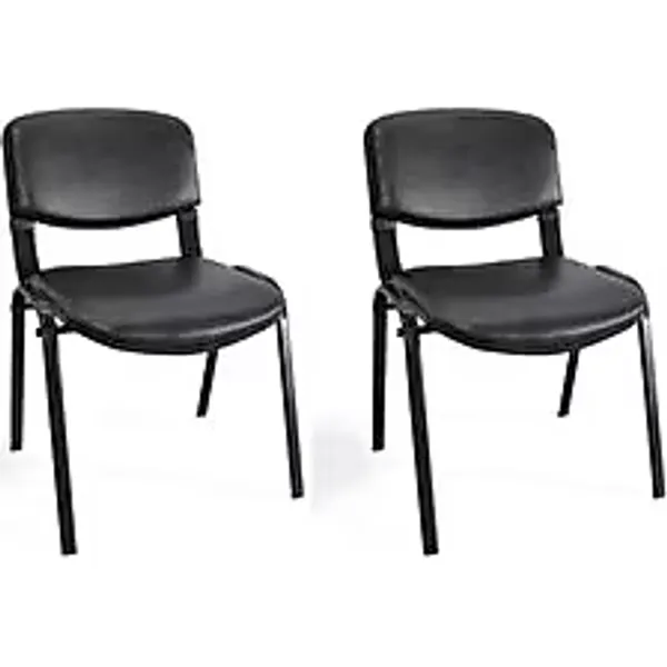 I Office Furniture ve Desing Siyah Ofis Büro Bekleme Misafir Form Koltuğu Sandalyesi 2li 00856