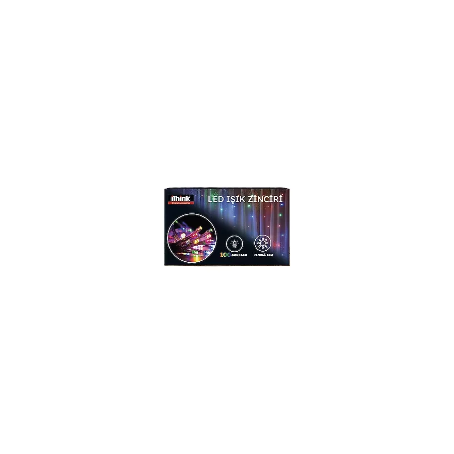 i'think Yılbaşı Renkli Led Işık Zincir 100 Led LS-940
