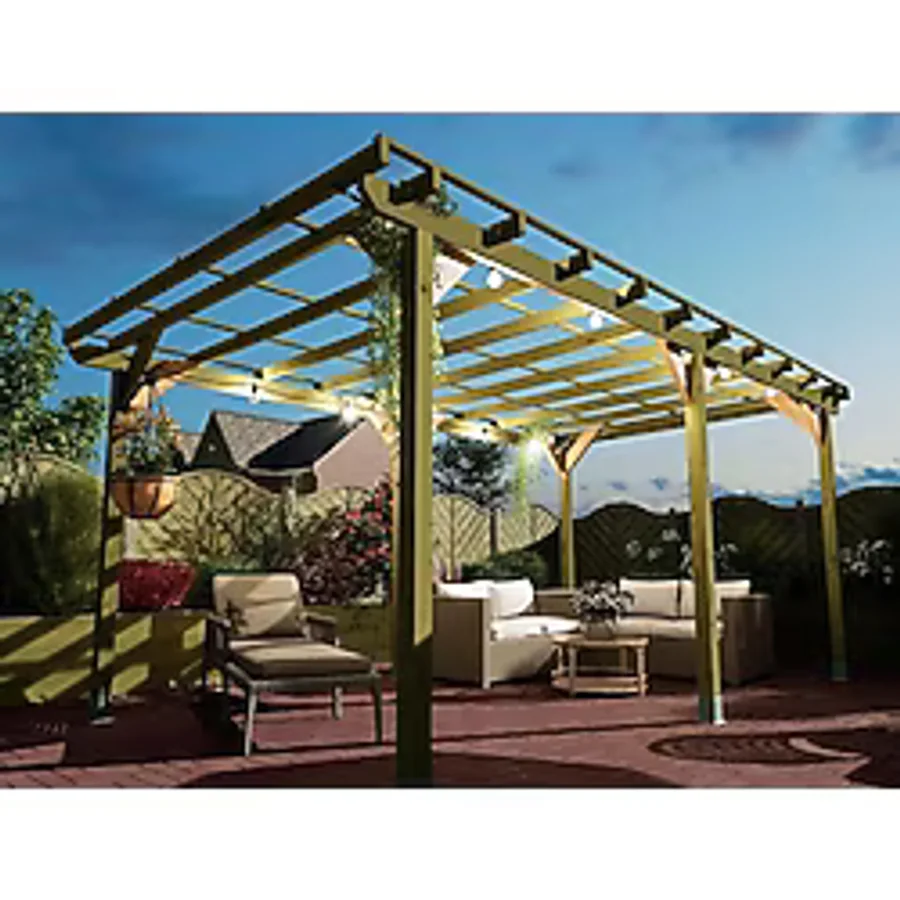 Iahşap Veranda Ahşap Çardak Veranda Kamelya P4 - 3x3 Metre - Yükseklik 2,4 Metre