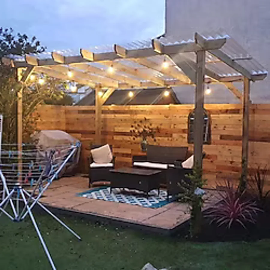 Iahşap Veranda Ahşap Pergole Kamelya Çardak P2 - 3x4 Metre - Yükseklik 2,4 Metre