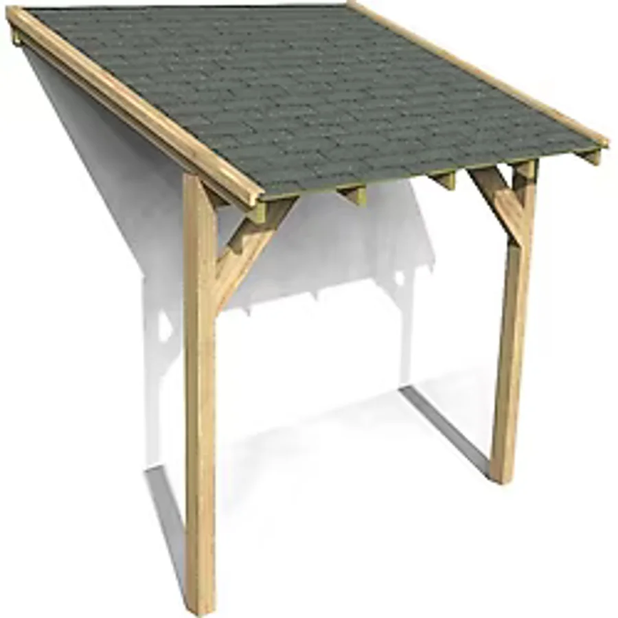 Iahşap Veranda Ahşap Pergole Sundurma Gölgelik Çatı Membran Çardak Kamelya P13 - 2x2,4 Metre - Yükseklik 2,4 Metre