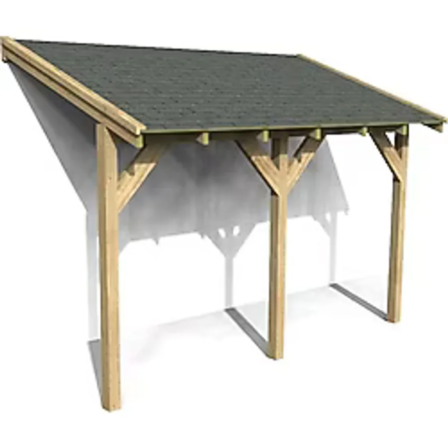 Iahşap Veranda Ahşap Pergole Sundurma Gölgelik Çatı Membran Çardak Kamelya P13 - 2x3,6 Metre - Yükseklik 2,4 Metre