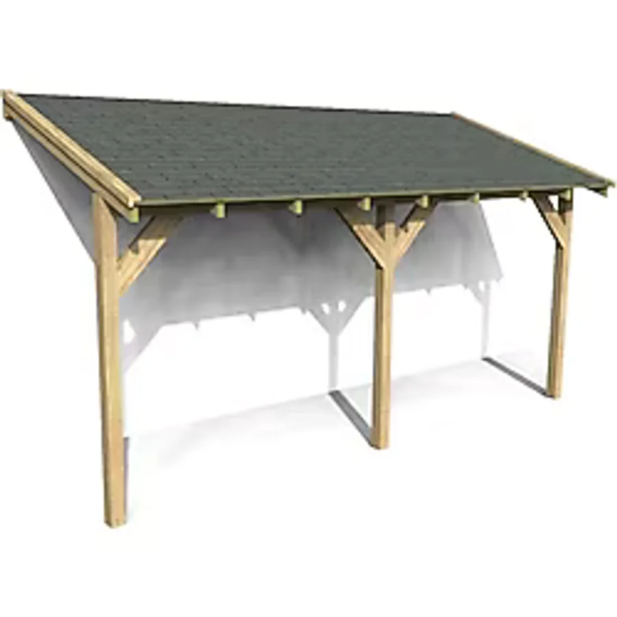 Iahşap Veranda Ahşap Pergole Sundurma Gölgelik Çatı Membran Çardak Kamelya P13 - 2x4,8 Metre - Yükseklik 2,4 Metre