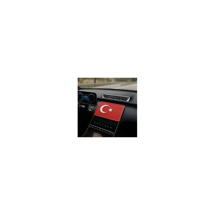 İb Global Türk Bayraklı Kaymaz Torpido Pedi - Bayraklı Kaydırmaz Ped - Türk Bayaraklı Ped