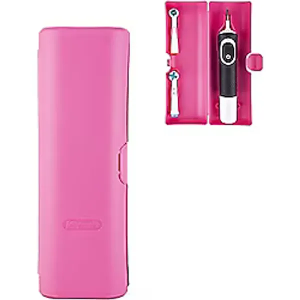 ibrush Şarjlı Diş Fırçası Yedek Başlığı Koruma Kabı, Oral-B Elektrikli Diş Fırçaları için Kutusu, Saklama Kabı, Hijyenik Seyahat Kutusu (Pink)