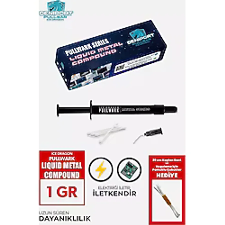 Icedragon PullwarkTM Metal SeriesTM 128w/m-k 1 gr Sıvı Soğutma/Likit Metal/Sıvı Metal