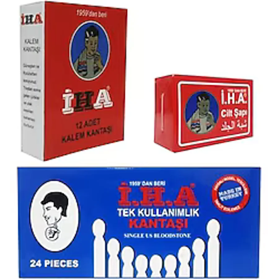 İHA Cilt Şapı, Kalem Kan Taşı 12'li Paket, Kullan-At Kan Taşı 24'lü Paket