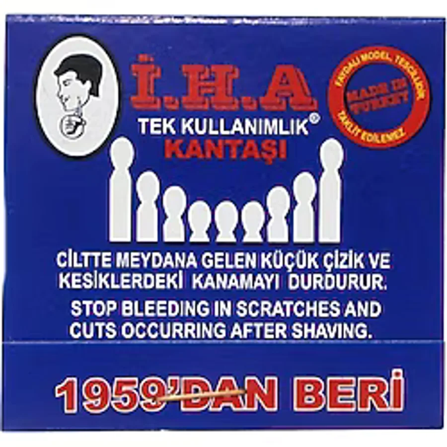 İHA İHA Kibrit Kantaşı 1 Adet 20'li Kart, ( Kartta 20 Adet Tek Kullanımlık Kan taşı ) Kanama Durdurucu