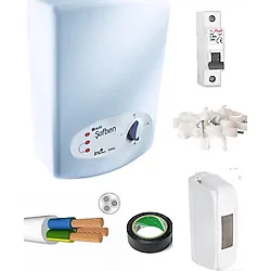 İhlas Ihlas Aura Basic Yeni Model Banyo Şofbeni 105A6 7350W+8MT Kablolu Set Montaja Hazır Paket