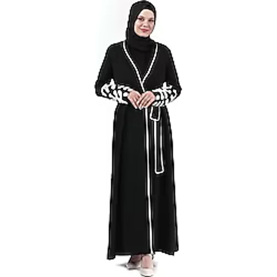 İhvan Online İki Parça Kol Ucu Boncuklu Tesettür Abaya Siyah 24378 Siyah 52