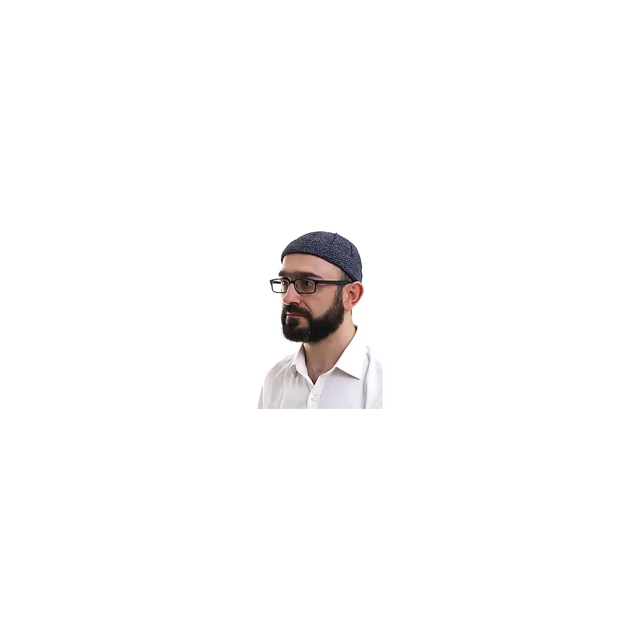 İhvan Online Lacivert Füme Katlamalı Çift Renk Kışlık Kadife Takke