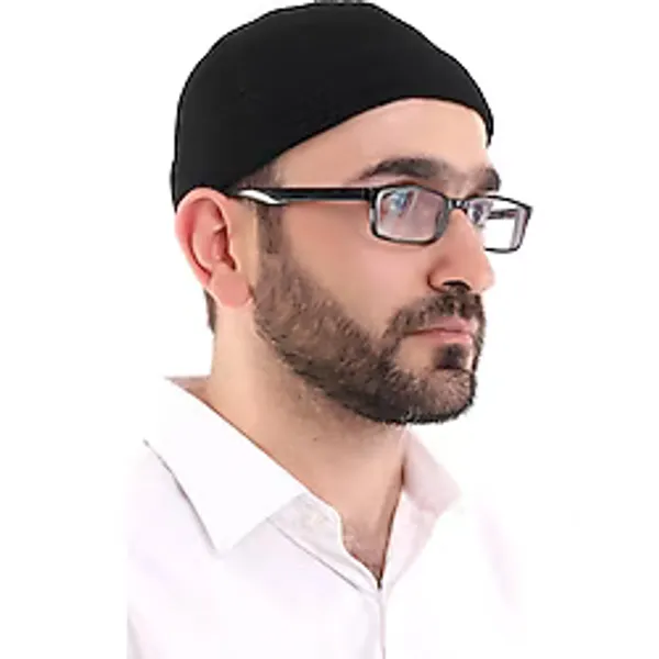 İhvan Online Siyah Katlamalı Sade Desen Kışlık Orlon Takke Şapka