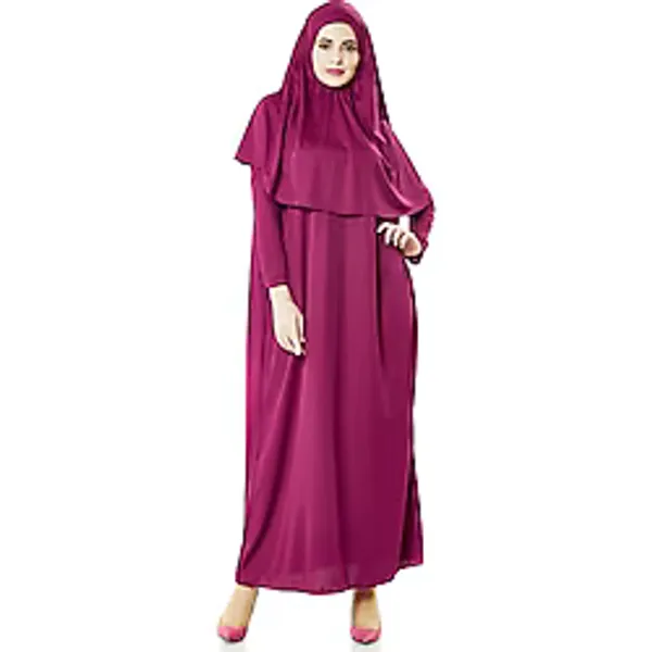 İhvan Tek Parça Namaz Elbisesi - Fuşya - 5015 - Renkli - Standart