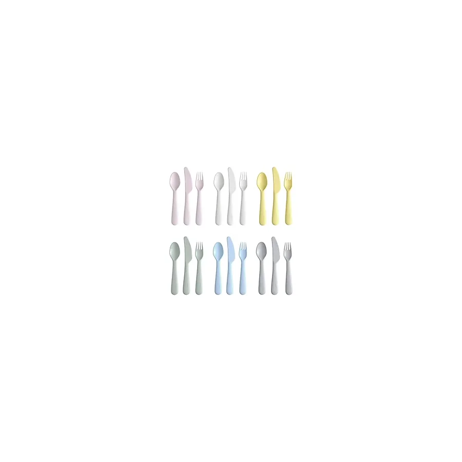 IKEA 18 Parça Bebek & Çocuk Çatal, Kaşık ve Bıçak Seti Beslenme Takımı Yemek Takımı Plastik - Çok Renkli