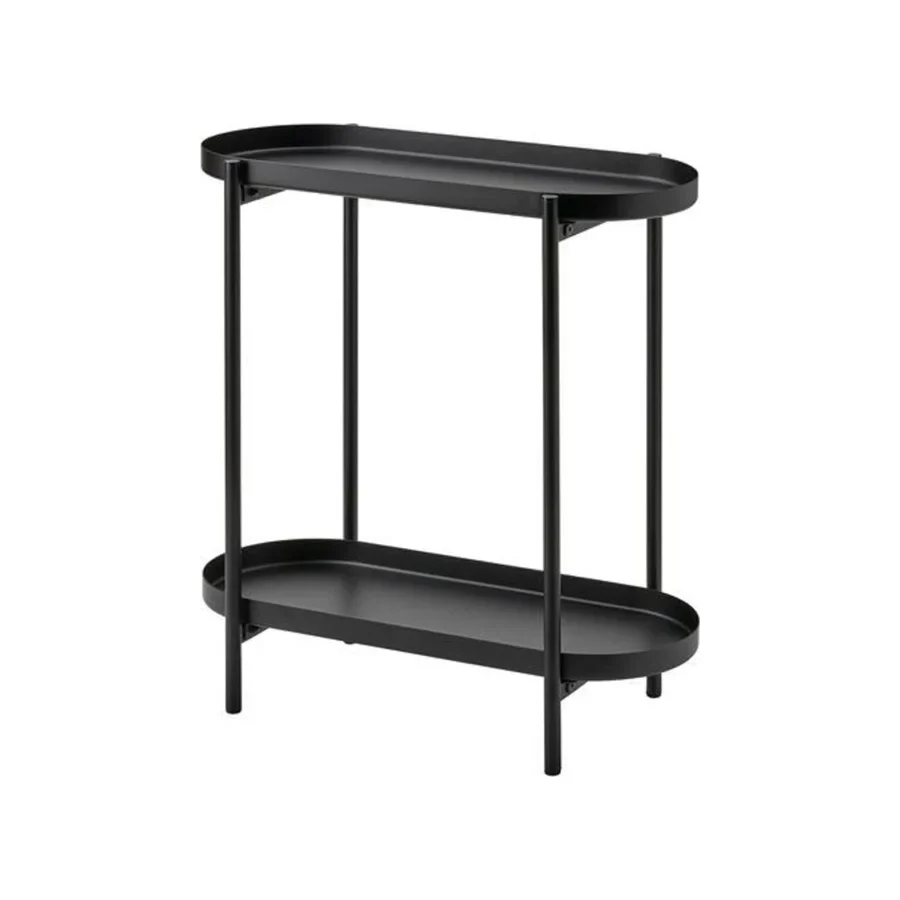 IKEA 2 Katlı Çiçeklik-Saksılık Yuvarlak Sehba MeridyenDukkan Siyah Renk 56 Cm-Çelik İç Dış Mekana Uygun