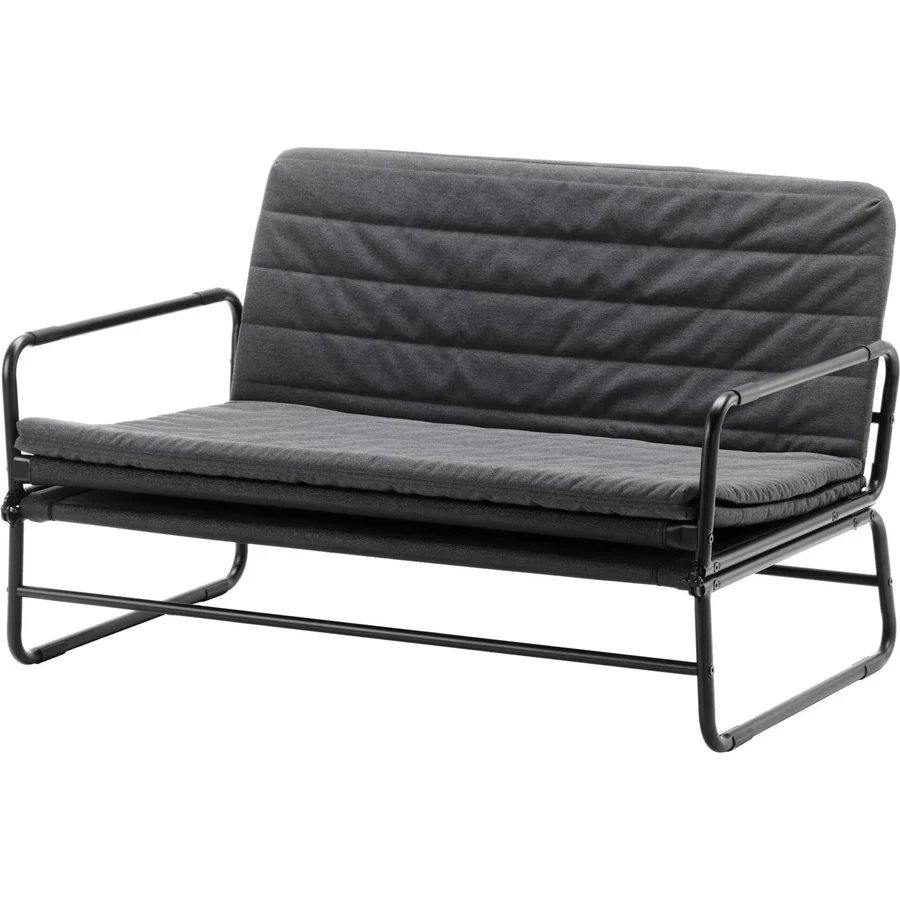 IKEA 2'li Yataklı Kanepe, Knisa Koyu Gri-siyah 2 Kişilik