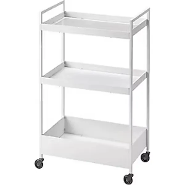 IKEA 3 Katlı Servis Arabası Beyaz Renk 50.5x30x83 Cm Düzenleyici Raf Ünitesi Çelik