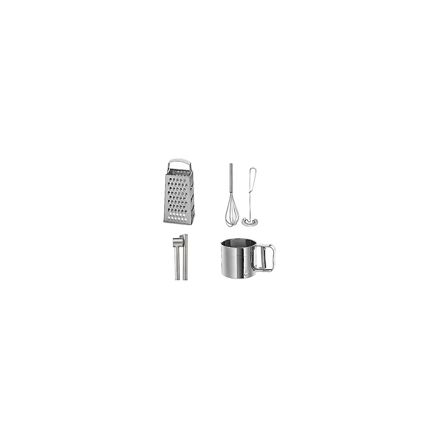 IKEA 4 Lü Set, Idealısk Rende 2'li Çırpıcı Seti Frk Koncıs Çelik Sarımsak Ezici Idealısk Un Eleği