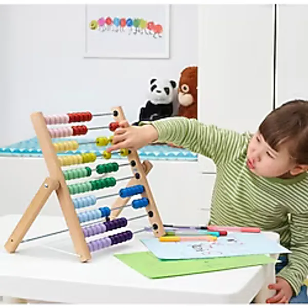 IKEA Abakus, Ahşap Büyük Boy Abaküs 39x33 cm - Renkli