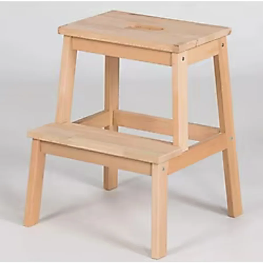 IKEA Basamaklı Ahşap Tabure - Açık Kahverengi