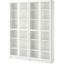 IKEA BILLY cam kapaklı kitaplık, koyu mavi, 160x30x202 cm 19217721