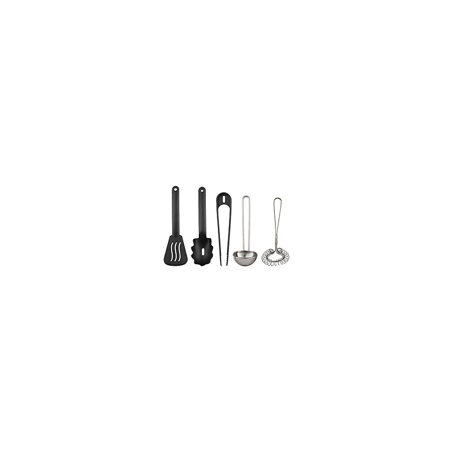 IKEA Çocuk Metal Mutfak Gereçleri Seti 5 Parça Lame Siyah Renk Minyatür Pişirme Set