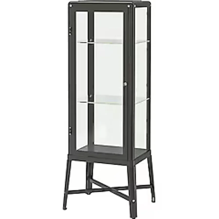 IKEA FABRIKÖR cam vitrin, koyu gri, 57x150 cm 00242278