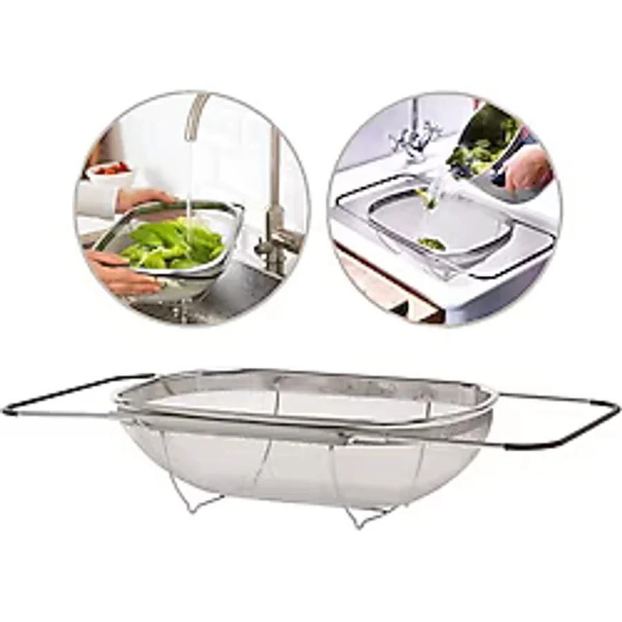 IKEA Idealisk Paslanmaz Çelik Köşeli Süzgeç 34CM x 23CM - 1 Adet