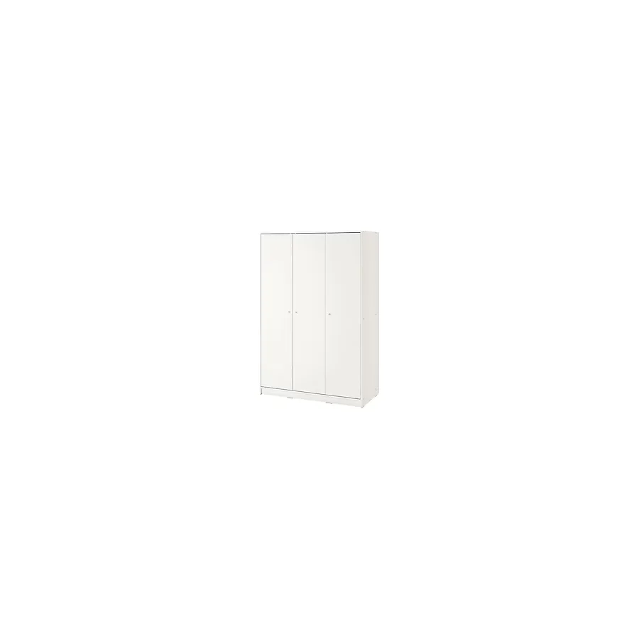 Ikea Kleppstad Gardırop Beyaz 117 x 176 cm Raflı 3 Kapaklı Geniş Depolama