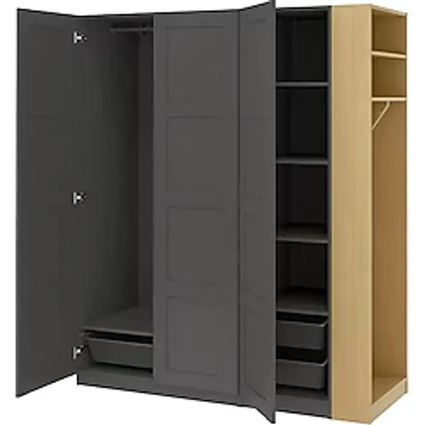 IKEA Koyu Gri Sağlam Kapaklı Gardırop