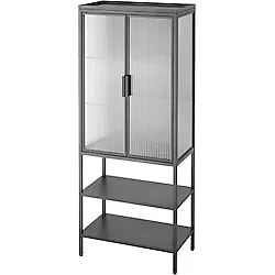 IKEA MOSSJÖN vitrin, antrasit-sazlı cam, 60x34x146 cm 30564333