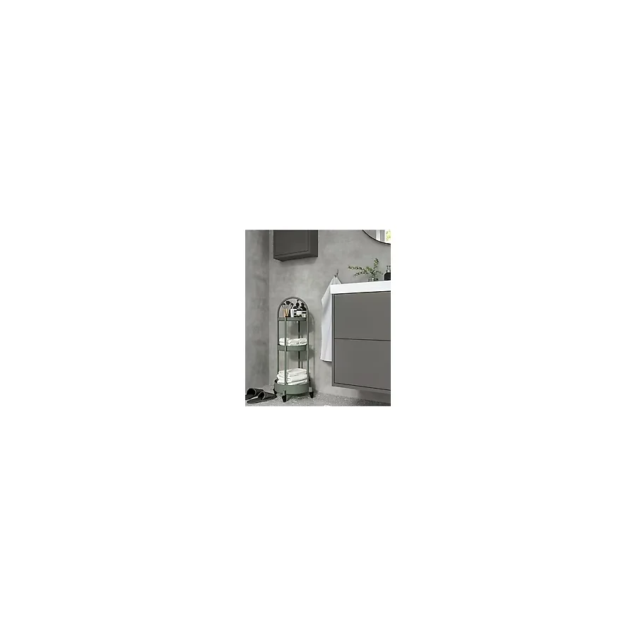 Ikea Quick 3 Katlı Tekerlekli Servis Arabası 36X36X86 Cm İkea Kulplu Servis Banyo Rafı Plastik Raf