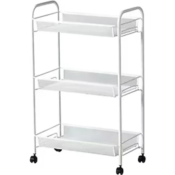 IKEA Servis Arabası 3 Katlı Metal Beyaz Meridyendukkan 26X48X77 cm Banyo-Mutfak Düzenleyici Ünite