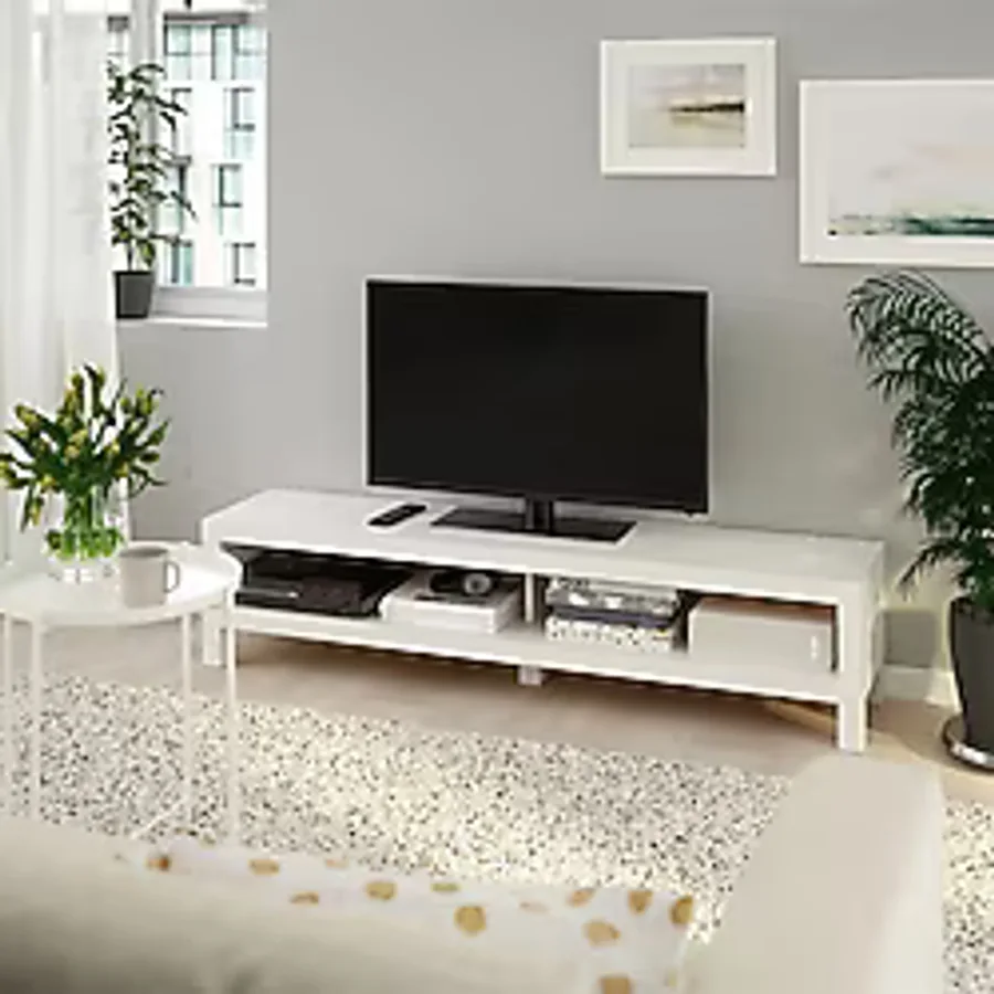 IKEA Tv Sehpası Lack 160 cm Meridyendukkan 2 Raflı Tv Ünitesi, Televizyon Sehpası 160X35X36 cm Beyaz Renk