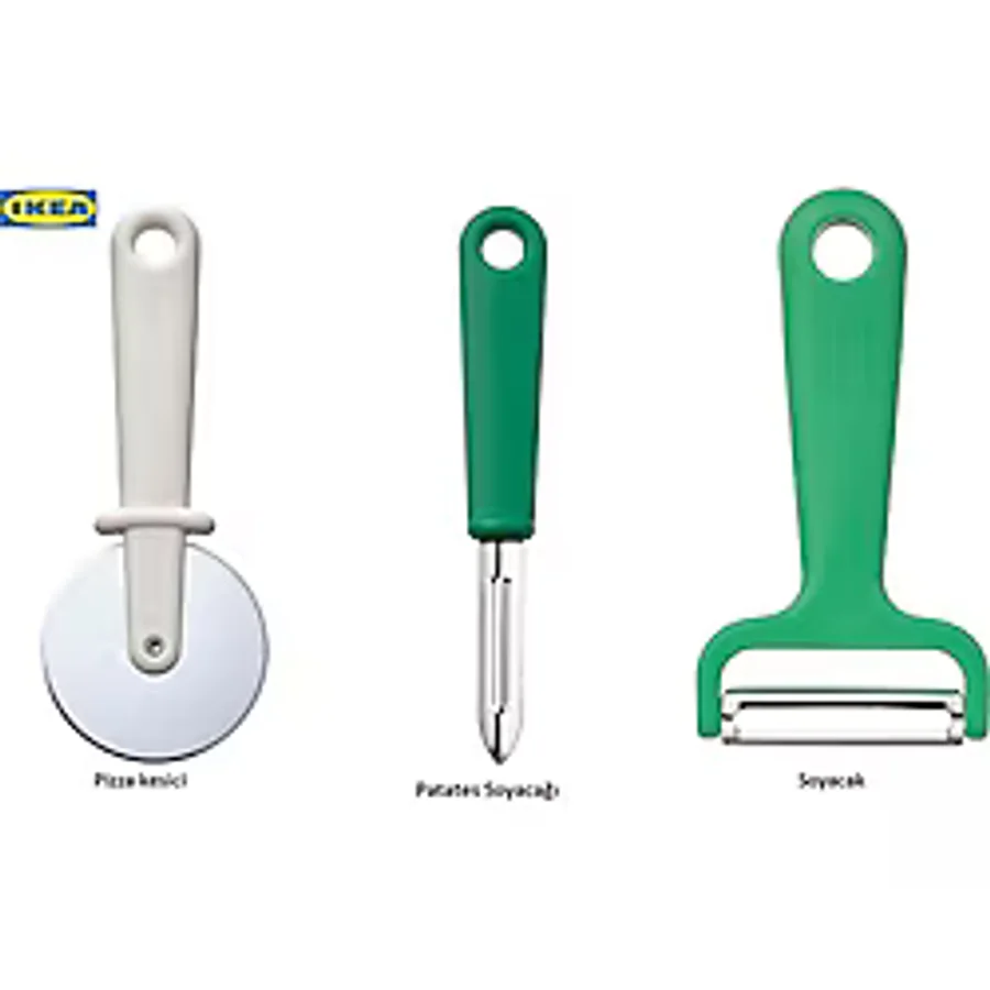 IKEA Uppfylld Pizza Kesici + Yeşil Patates Soyacağı + Yeşil Soyacak - 1 Adet