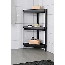 Ikea Vesken Üçgen Raf Ünitesi 3 Katlı Köşe Banyo Rafı Düzenleyici Siyah