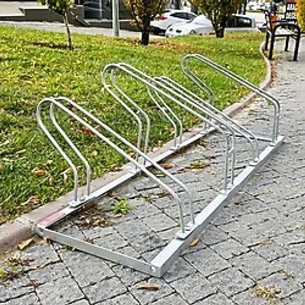 İleri Trafik Bisiklet Park Yeri Dörtlü Galvaniz Eko, Park Demiri 140 X 40 Cm Gri