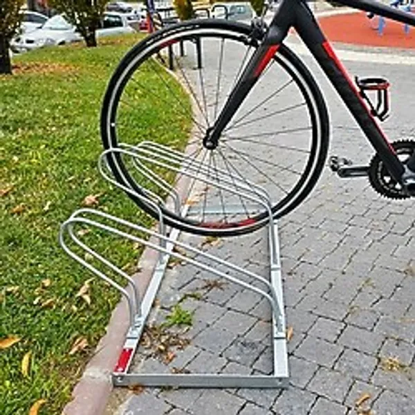 İleri Trafik Bisiklet Park Yeri Üçlü Galvaniz Eko, Park Demiri 105 X 40 Cm Gri