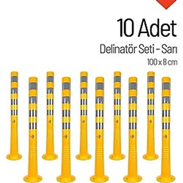 İleri Trafik Delinatör 100 X 8 Cm Sarı 10 Adet, Esnek Duba
