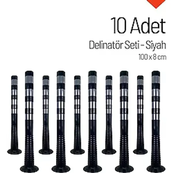 İleri Trafik Delinatör 100 X 8 Cm Siyah 10 Adet, Esnek Duba