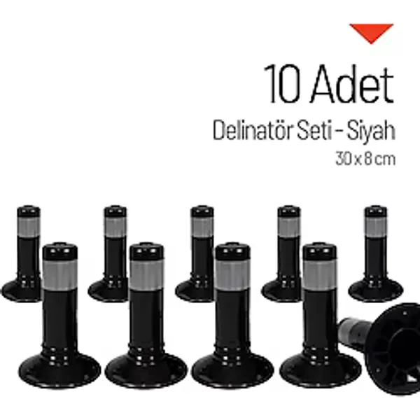 İleri Trafik Delinatör 30 X 8 Cm Siyah 10 Adet, Esnek Duba